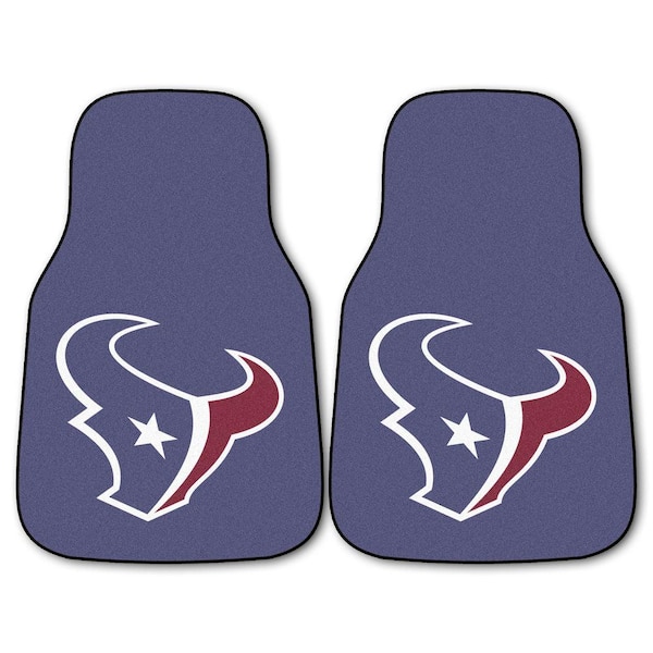 FANMATS Houston Texans 18 in. x 27 in. 2-Piece Carpeted Car Mat Set