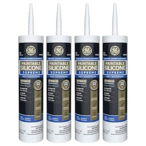 9.5 oz. White Paintable Silicone Supreme Exterior Window and Door Sealant (4-Pack)