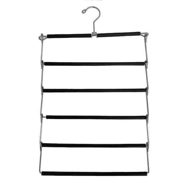 USTECH Black and Chrome Metal Pants Hangers 2-Pack