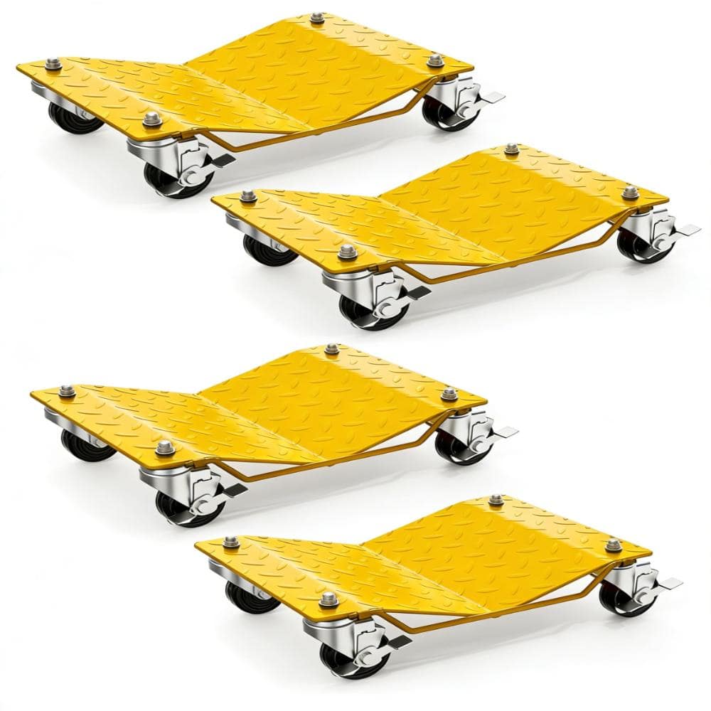 4-Piece Car Wheel Dolly Set with 360° Lockable Caster, Tire Moving Cart for Garage, Auto Repair,Vehicle Positioning Tool price history on PriceWatchPro
