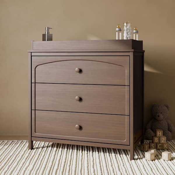 Graco Olivia Hazelnut 3-Drawer 35.51 in. Wide Dresser with