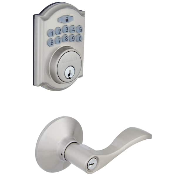 Keyless Entry Door Lock, Electronic Keypad Deadbolt with Handle, Auto Lock  Front Door Handle Sets, Easy to Install, 50 User Codes, Security Waterproof  Smart Locks for Front Door, Home/Hotel Use 
