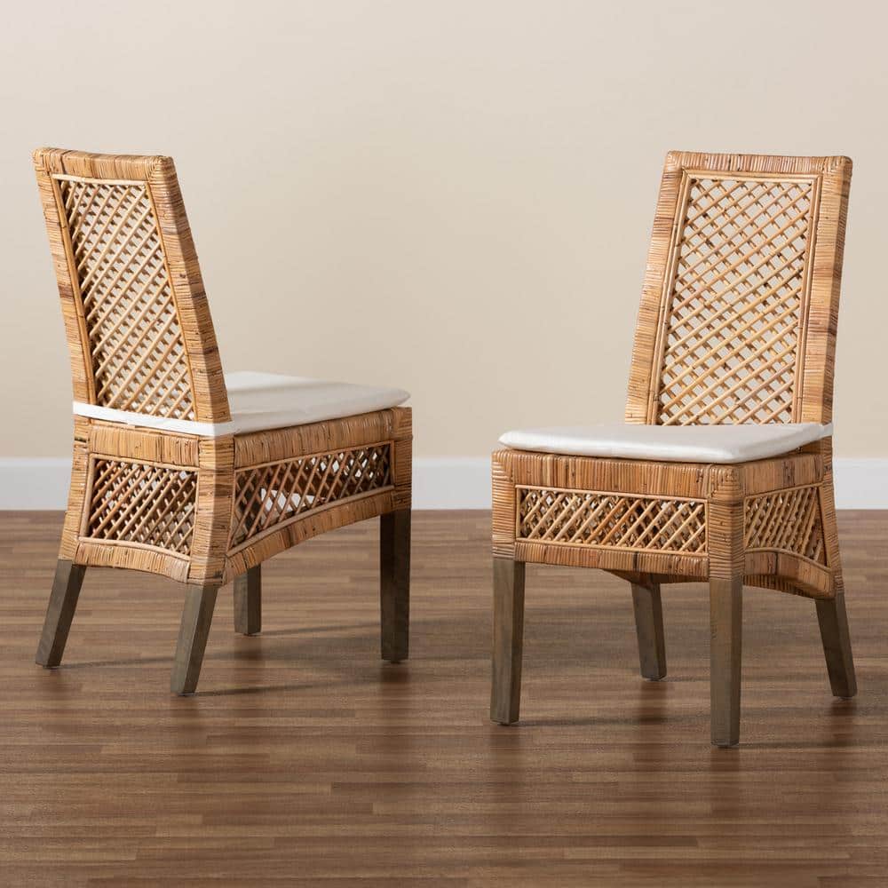 Argos Bohemian Natural Brown Rattan High-Back Side Chair