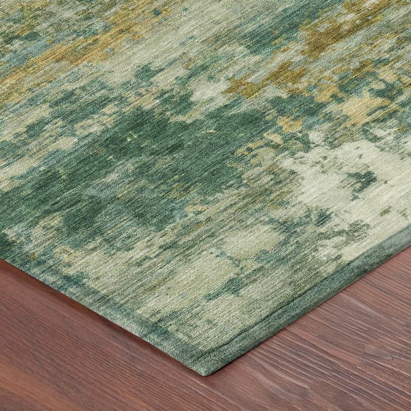 Chantille Machine Washable Indoor/Outdoor Abstract ACN2810 Aloe 8 ft. x 10 ft. Area Rug