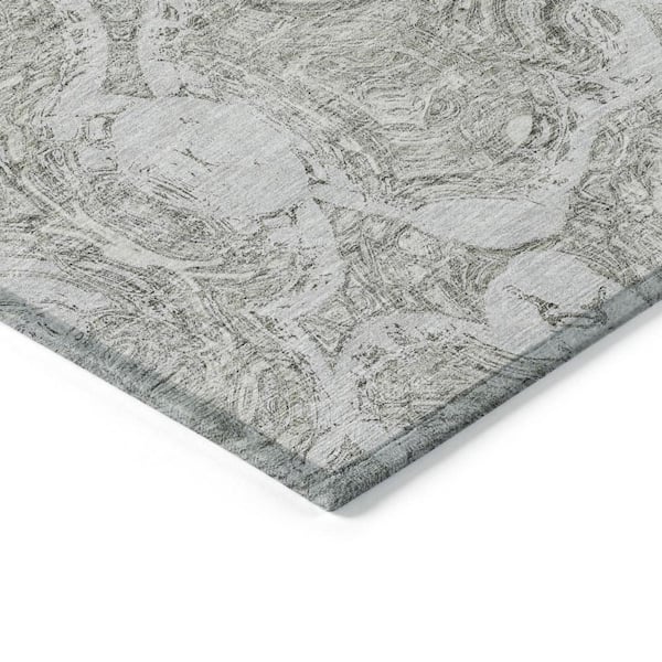Ivory, Taupe, Beige 9 ft. x 12 ft. Woven Abstract Polyester Rectangle Indoor / Outdoor Area Rug