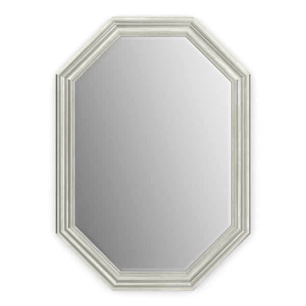Delta 33 in. W x 46 in. H (L3) Framed Octagon Deluxe Glass Bathroom Vanity Mirror in Vintage Nickel
