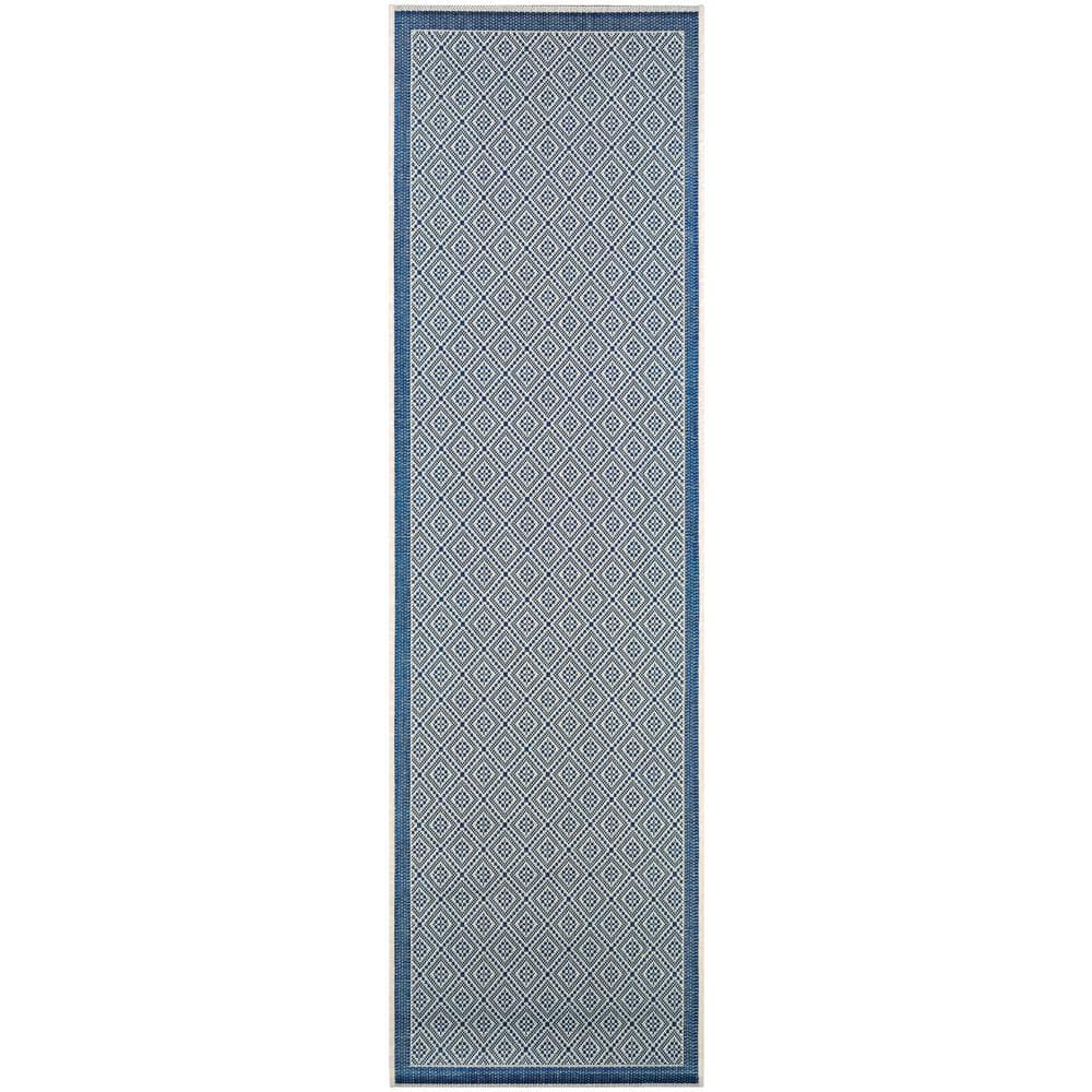 Couristan Monaco Sea Pier Sand-Azure 2 ft. x 8 ft. Indoor/Outdoor Runner Rug