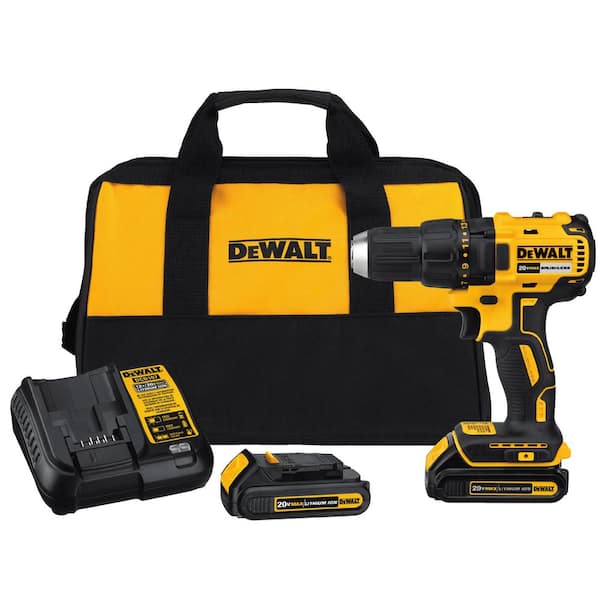 DEWALT 20-Volt MAX Cordless Brushless Compact 1/2 in. Drill Driver with (2) 20-Volt 1.3Ah Batteries, Charger & Bag