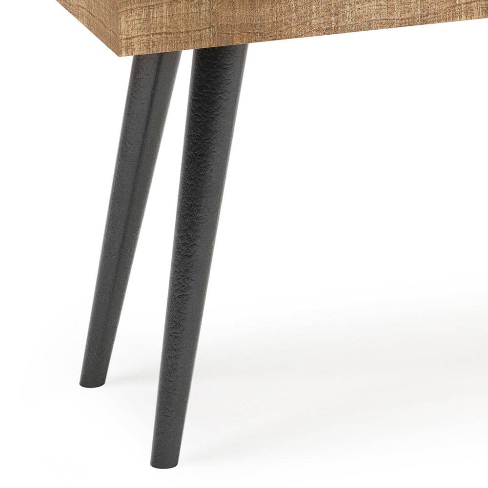 Durham 43" Distressed Natural Mango Wood Industrial Bench