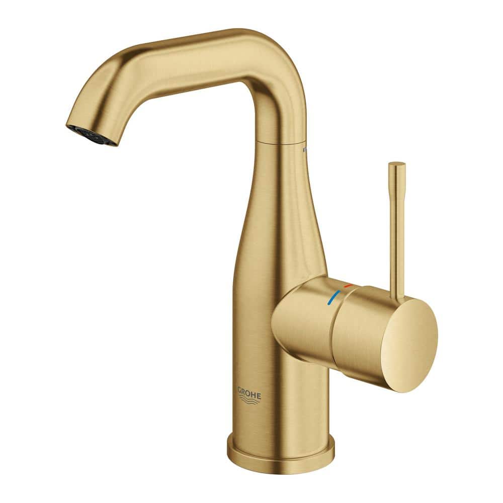 Brushed Gold Single Hole Brass Bathroom Faucet