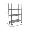 Storage Concepts Chrome 4-Tier Steel Wire Shelving Unit (36 in. W x 80 in. H x 24 in. D) WCC4-2436-74