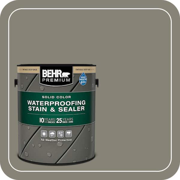 1 gal. #SC-144 Gray Seas Solid Color Waterproofing Exterior Wood Stain and Sealer