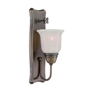 Astor 5.25 in. 1-Light Old Satin Bronze Traditional Vanity with White Opal Glass Shade
