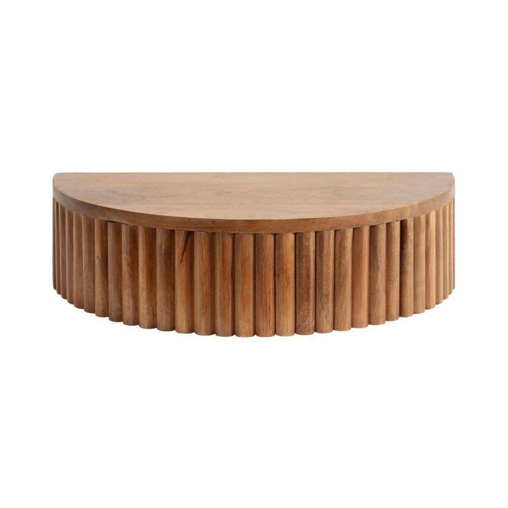 Reid 20.00 in. Walnut Brown Half Circle Solid Wood End Table - thumbnail 7