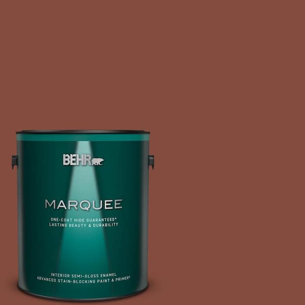 BEHR MARQUEE 1 gal. #S160-7 Red Chipotle One-Coat Hide Semi-Gloss Enamel Interior Paint & Primer