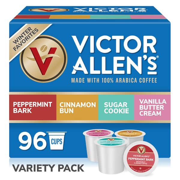Victor Allen's Winter Wonderland Variety Pack Single Serve Coffee Pods for Keurig K-Cup Brewers (96 Count)