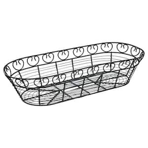 1-Piece Oval Black Wire Bread/Fruit Basket