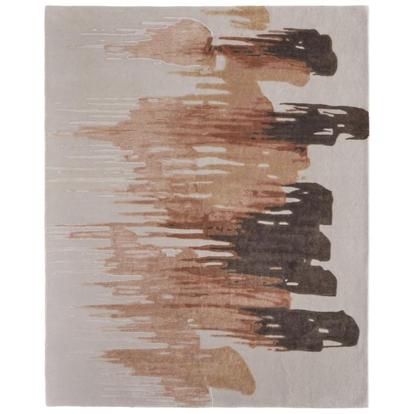 8 ft. x 10 ft. Tan, Brown, Orange Abstract Area Rug