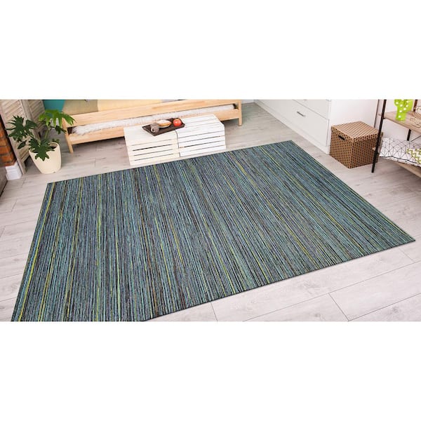 Cape Hinsdale Teal-Cobalt 2 ft. 3 in. x 7 ft. 10 in. Indoor/Outdoor Runner Rug