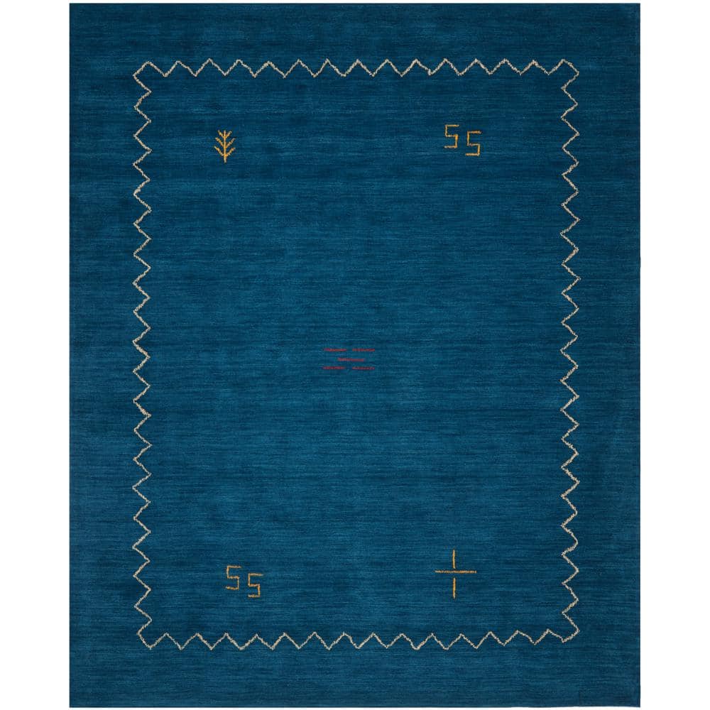 Hand-Knotted Himalaya Blue Wool 8' x 10' Area Rug
