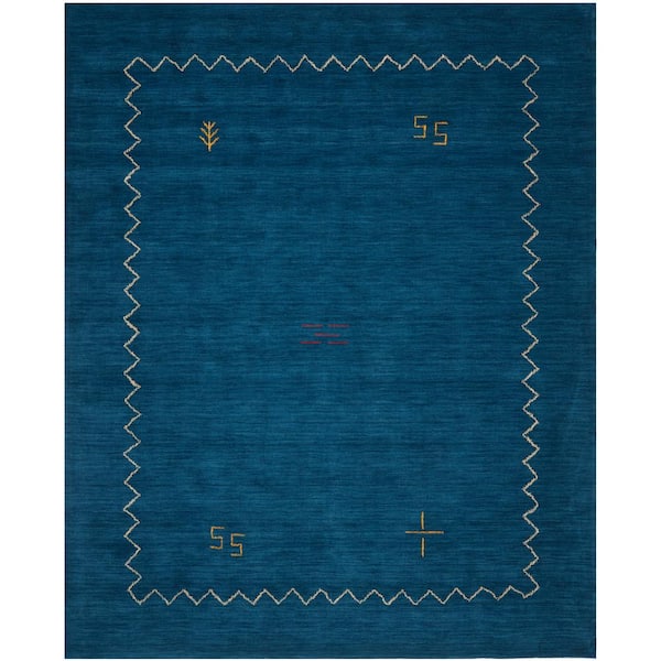 SAFAVIEH Himalaya Blue 8 ft. x 10 ft. Border Area Rug