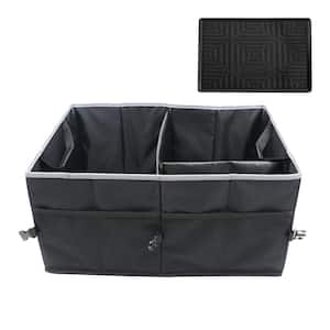 EZ Travel Gray with Mesh Pocket 1 Piece 12 in. x 15.5 in. x 2 in. Polyester Double Pocket Car Trunk Organizer