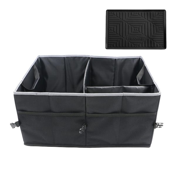 FH Group Polyester Double Pocket Trunk Organizer With Mesh Pockets  DMFH1141GRAY The Home Depot