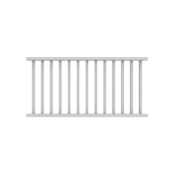 Barrette Outdoor Living 6 ft. x 36 in. Select White Vinyl Rail Kit with Square Balusters