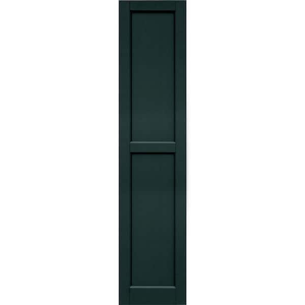 Winworks Wood Composite 15 in. x 68 in. Contemporary Flat Panel Shutters Pair #638 Evergreen