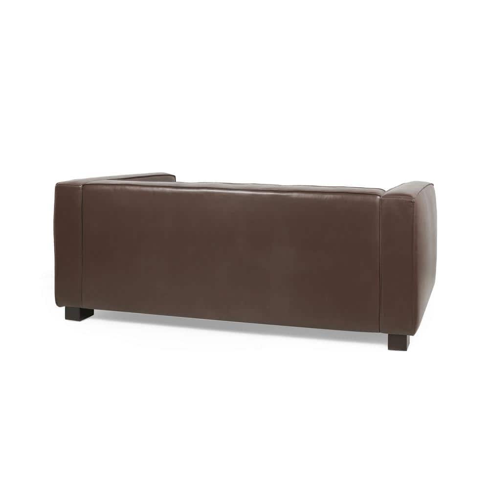 Luxurious Dark Brown Faux Leather Lawson 3-Seater Sofa with Tapered Legs