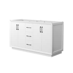 Strada 59.25 in. W x 21.75 in. D x 34.25 in. H Double Bath Vanity Cabinet without Top in White