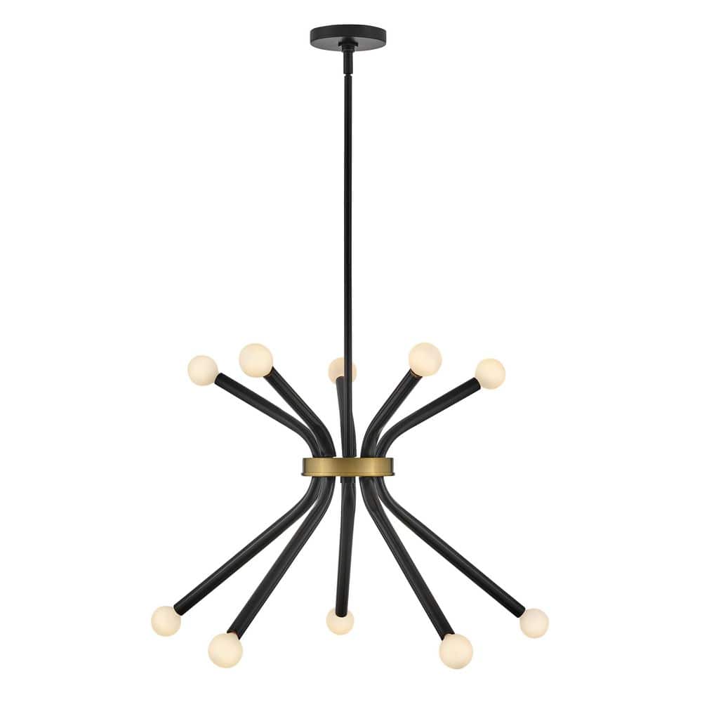 Axton Black and Brass 10-Light Sputnik Chandelier