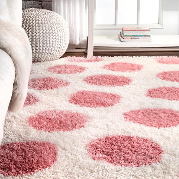 Polka Dot Kids' Bath Rug Pink - Pillowfort™