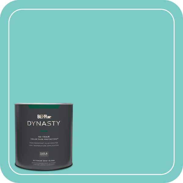 BEHR DYNASTY 1 qt. #BIC-39 Blue Green Gem Semi-Gloss Enamel Exterior Stain-Blocking Paint & Primer