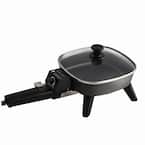 Continental Electric 12 in. Black Electric Skillet with Non-Skid Feet and  Glass Lid CE23741 - The Home Depot