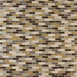 Luxor Valley Brick 12 in. x 12 in. x 8 mm Glass Stone Mesh-Mounted Mosaic Tile (10 sq. ft./case)