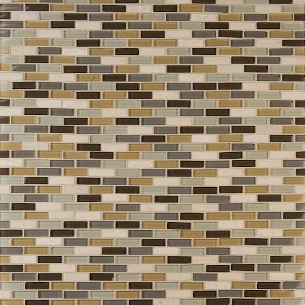 MSI Luxor Valley Brick 11.88 in. x 12.75 in. Mixed Glass; Stone Brick Look Wall Tile (1 sq. ft./Each)