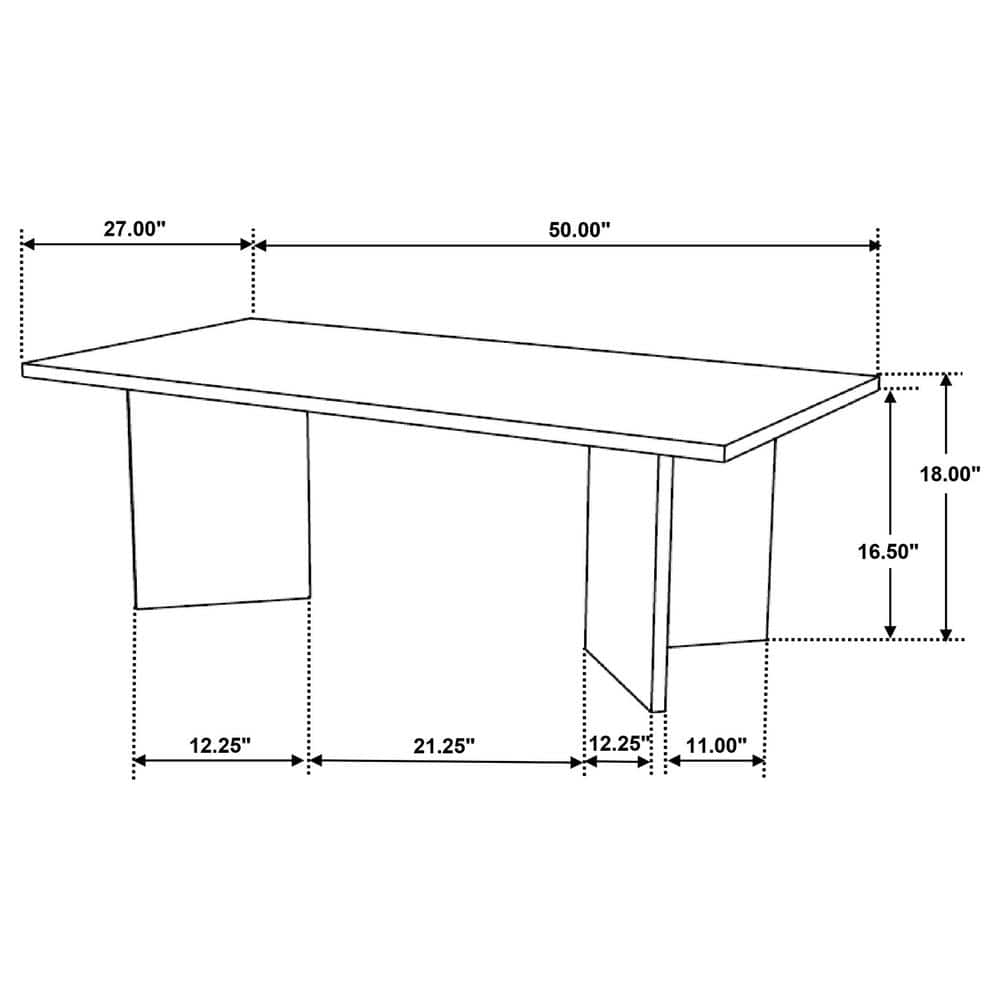 Andando Rustic Brown Solid Wood Rectangular Coffee Table