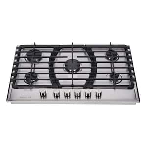 30 in. 5-Burners Gas Cooktop in Stainless Steel with Power Burners