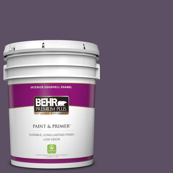 BEHR PREMIUM PLUS 5 gal. #660F-7 Napa Grape Eggshell Enamel Low Odor Interior Paint & Primer