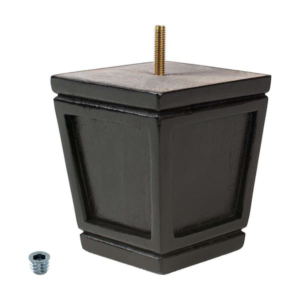American Pro Decor 4-1/2 in. x 4 in. Stained Espresso Solid Hardwood Round Bun Foot