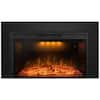 Delandgrand 36 in.W 21 in. H Electric Fireplace Inserts with Trim Kit, Adjustable Top Light and Flame Brightness TRM33WTDG01
