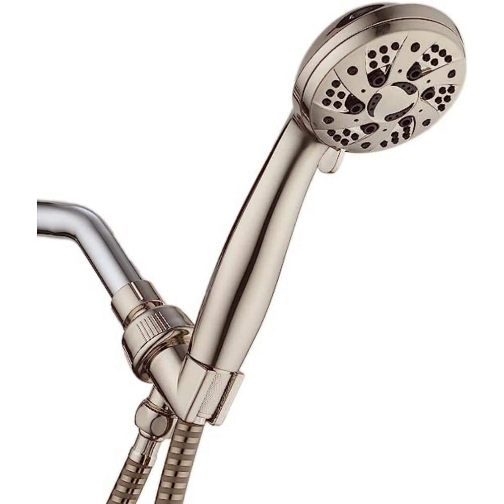 6-Spray Wall Mount Handheld Shower Head 2.5 GPM in Brushed Nickel