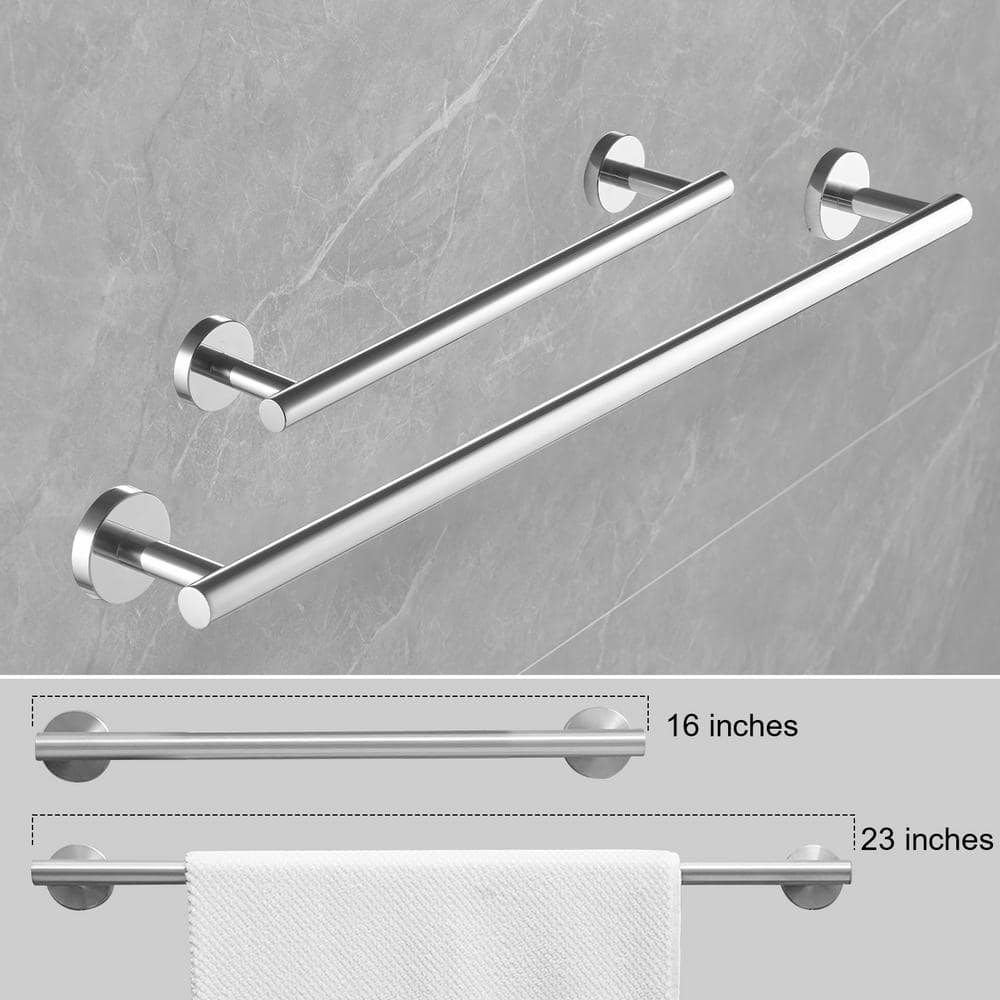 Polished Chrome 6-Piece Stainless Steel Bathroom Hardware Set
