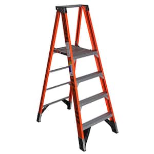 4 ft. Fiberglass Platform Step Ladder (10 ft. Reach Height) with 375 lb. Load Capacity Type IAA Duty Rating
