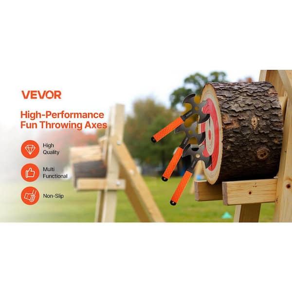 VEVOR Throwing Axes and Tomahawks, 3 Pack 13.4 in. Triple Edge Axe