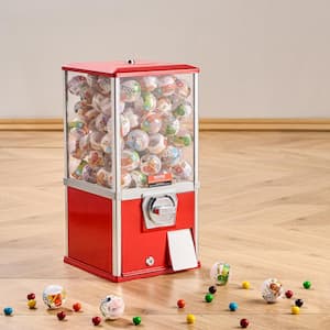 Gumball Machine for Kids 21 in. Home Vending Dispenser Dry Food Dispensers, Red