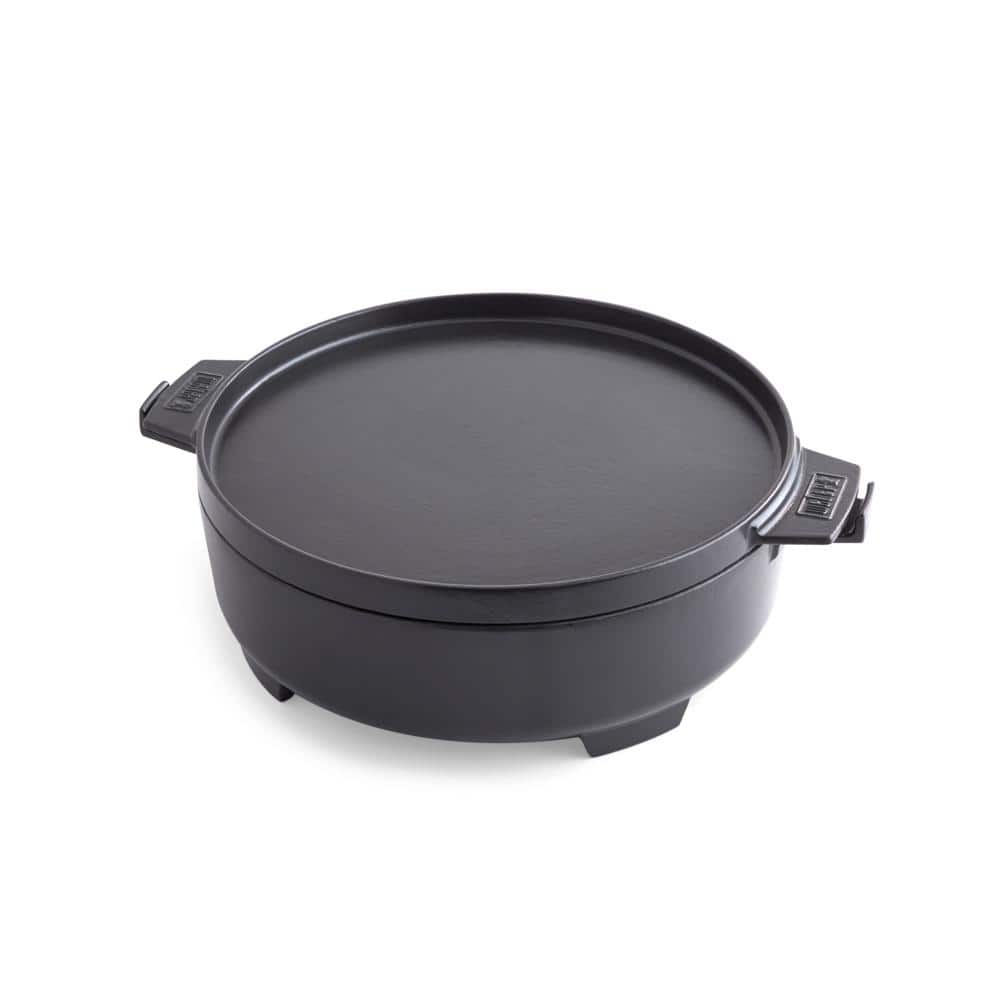 Black Enameled Cast Iron 7.25 Qt Dutch Oven with Lid