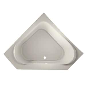 CAPELLA PURE AIR 60 in. Acrylic Neo Angle Oval Corner Drop-In Air Bath Bathtub in Oyster