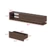 FUFU&GAGA Brown Wooden Grain TV Stand Entertainment Center Fits TV's up to 90 in, with 2-Open Shelf and 2-Drawer L-THD-520024-01